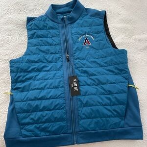 New Avon Old Farms Rhone Blue Quilted Vest with Logo NWT